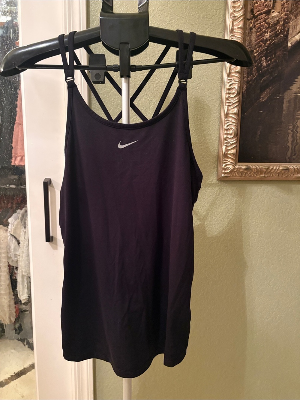 Nike Women's Black Strappy Tank with Lattice Back